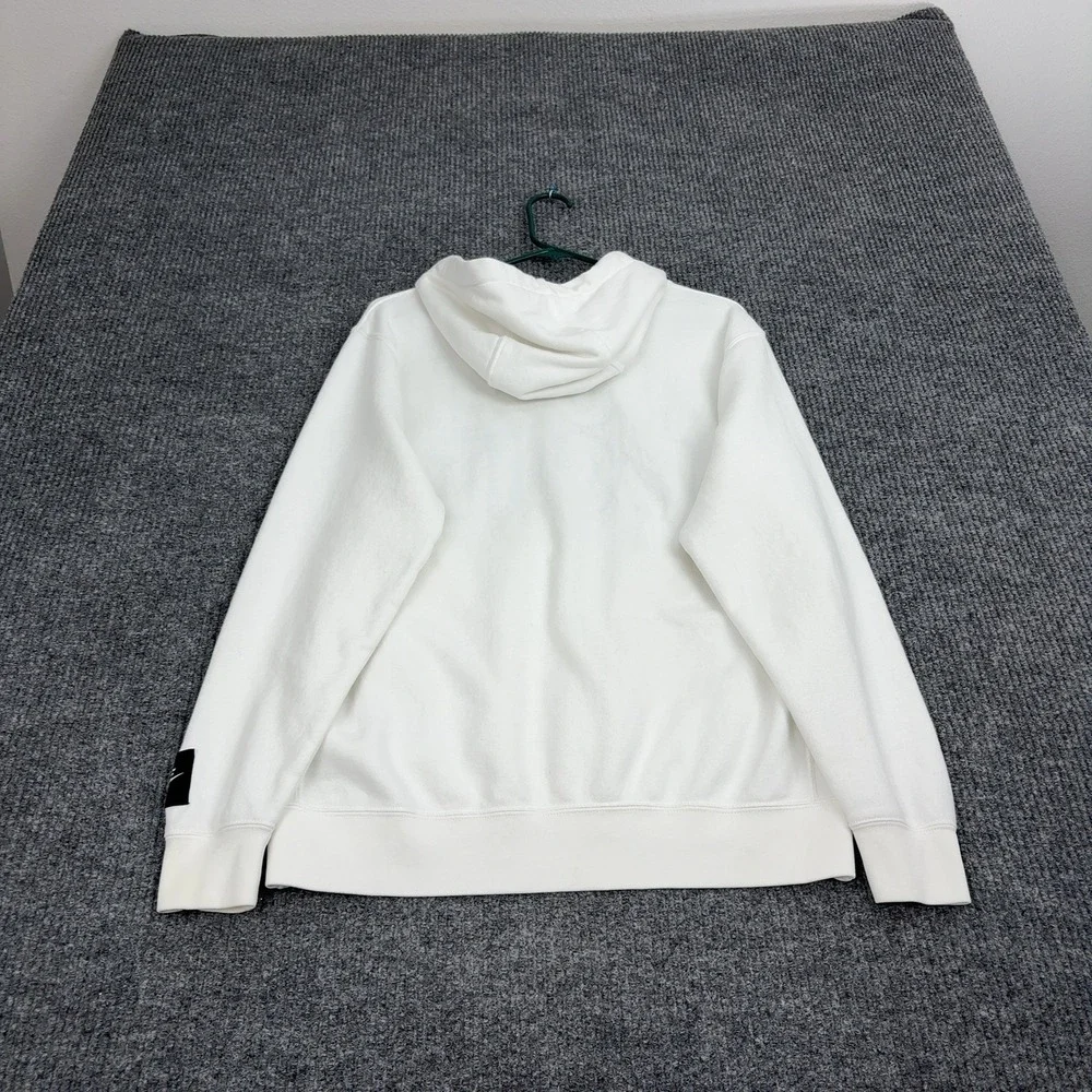 Nike Hoodie Mens M White Cotton Just Do‎ It Graphic Fleece Pullover Streetwear